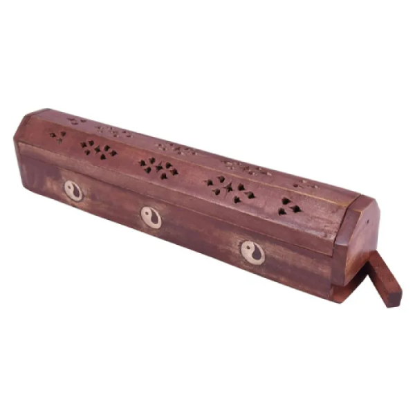 INCENSE BURNER WOODEN BOX WITH COMPARTMENT - Image 2